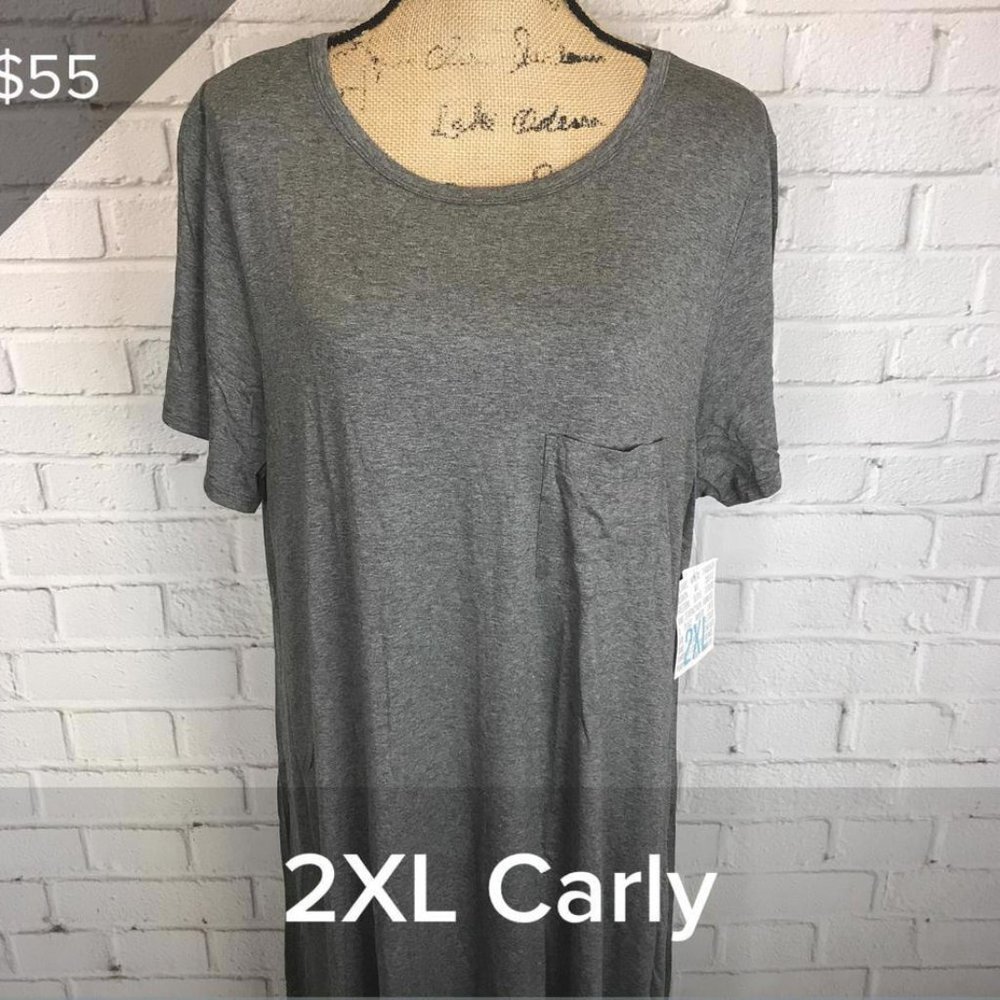 2XL Solid Heather Gray Carly Swing Dress by LuLaRoe - Very Stretchy - NWT